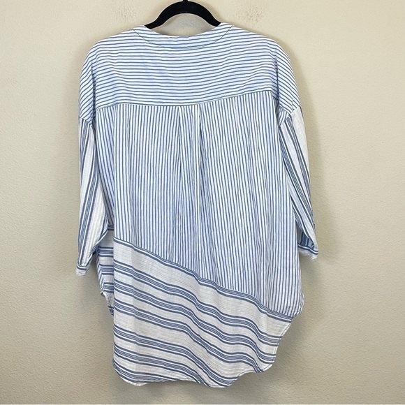 Anthropologie Holding Horses Striped Faux Wrap Western Coastal Tunic Top Size M - Picture 10 of 11